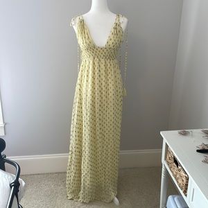 New without tags yellow gauze maxi dress